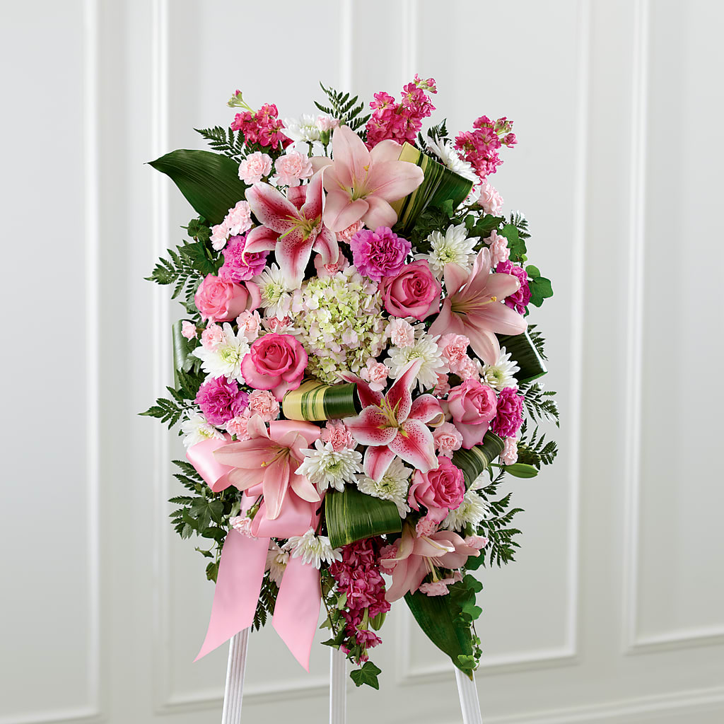 Comforting Standing Spray – KATHY'S FLOWERS, Adair OK