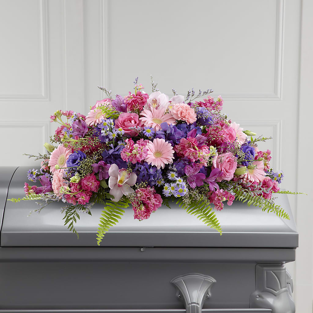 Glorious Garden Casket Spray – KATHY'S FLOWERS, Adair OK