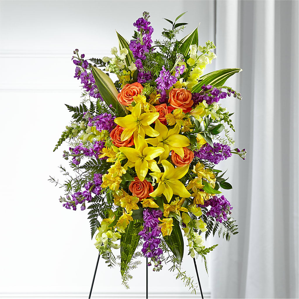 Thoughtful Prayers Standing Spray – KATHY'S FLOWERS, Adair OK