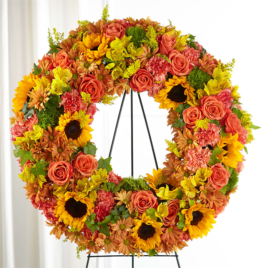 Autumnal Memories Wreath (Standard) – KATHY'S FLOWERS, Adair OK