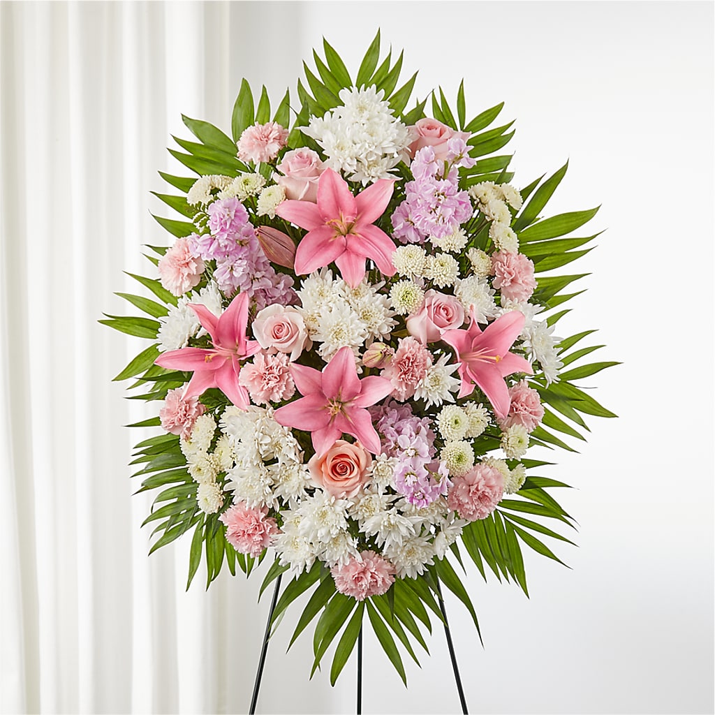 Offering Solace Standing Spray – KATHY'S FLOWERS, Adair OK
