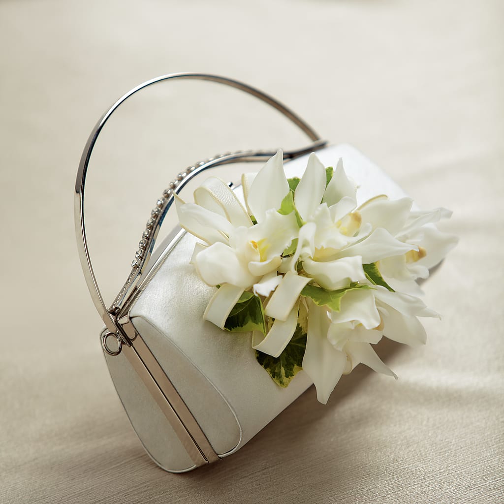 White Purse Decor – KATHY'S FLOWERS, Adair OK