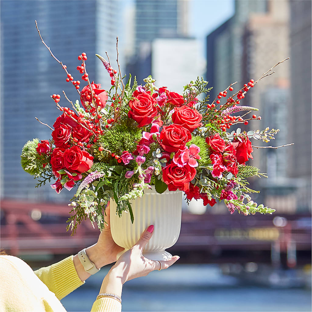 Big Red Bow Bouquet – KATHY'S FLOWERS, Adair OK