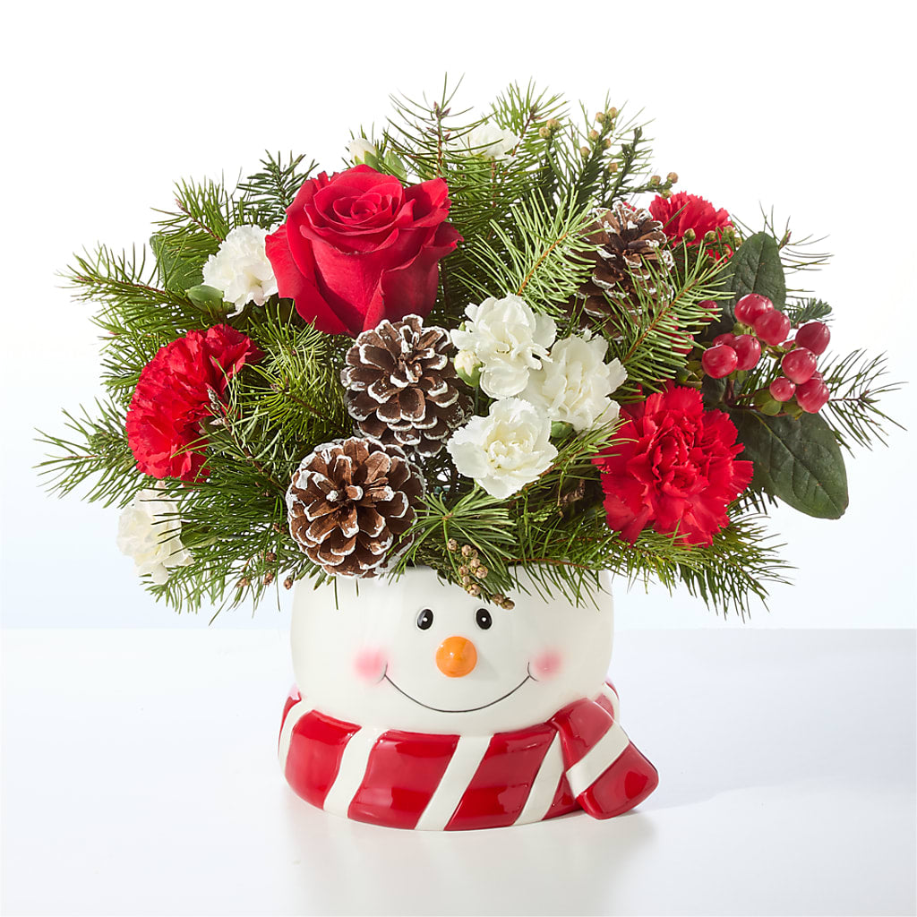 Jolly Snowman Bouquet – KATHY'S FLOWERS, Adair OK