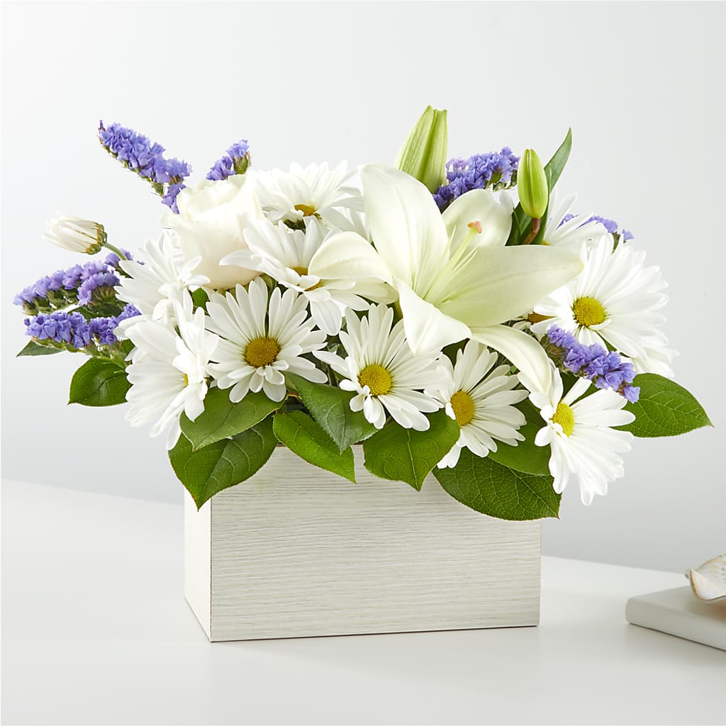 Beyond Blue Box Bouquet – KATHY'S FLOWERS, Adair OK