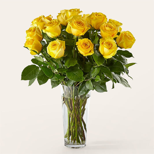 Long Stem Yellow Rose Bouquet – KATHY'S FLOWERS, Adair OK
