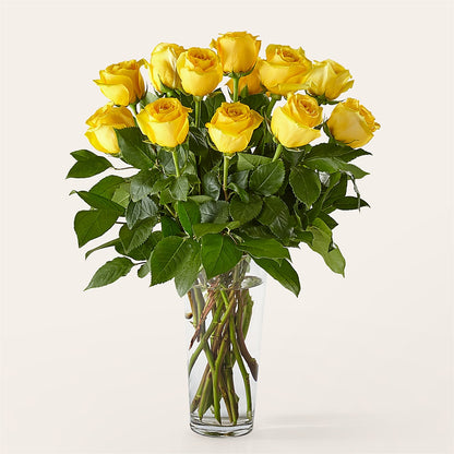 Long Stem Yellow Rose Bouquet – KATHY'S FLOWERS, Adair OK