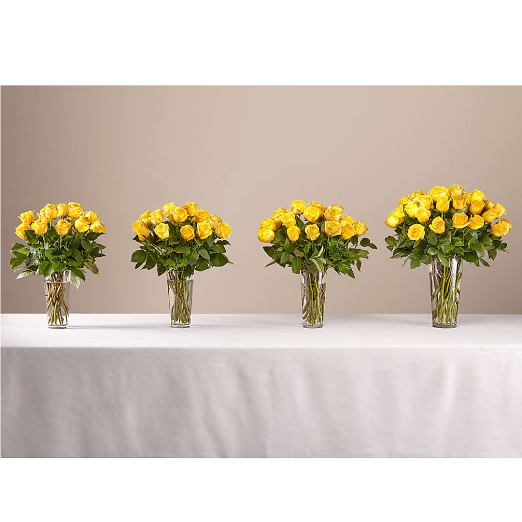Long Stem Yellow Rose Bouquet – KATHY'S FLOWERS, Adair OK
