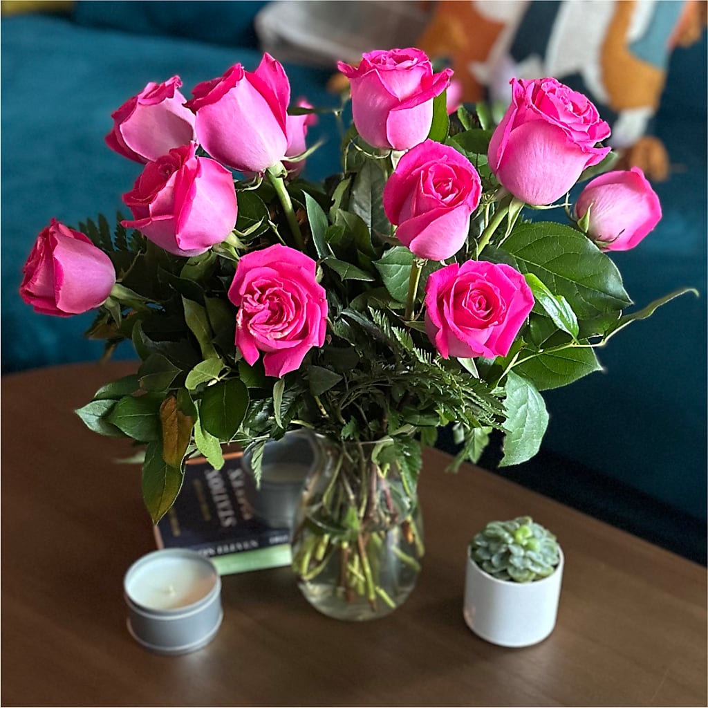 Long Stem Pink Rose Bouquet – KATHY'S FLOWERS, Adair OK