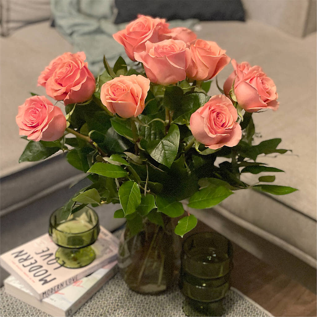 Long Stem Pink Rose Bouquet – KATHY'S FLOWERS, Adair OK