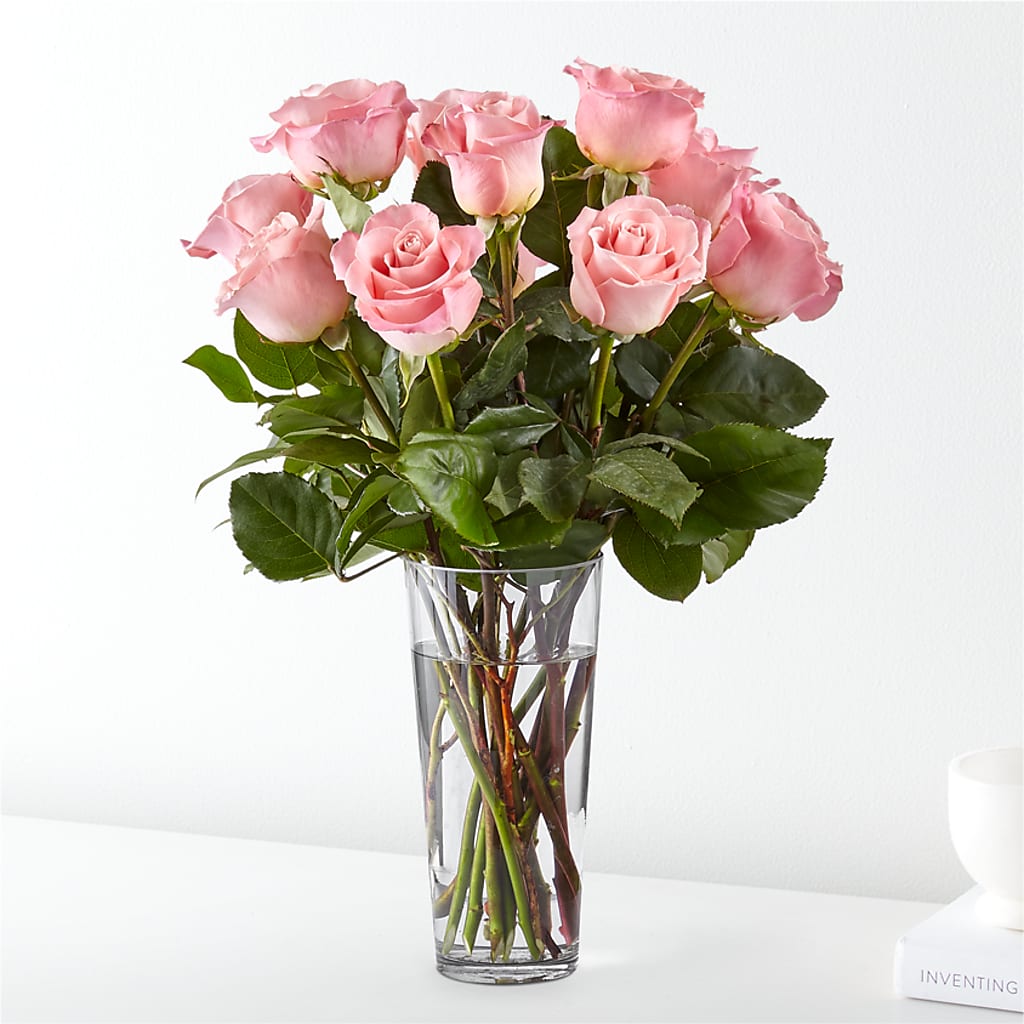 Long Stem Pink Rose Bouquet – KATHY'S FLOWERS, Adair OK