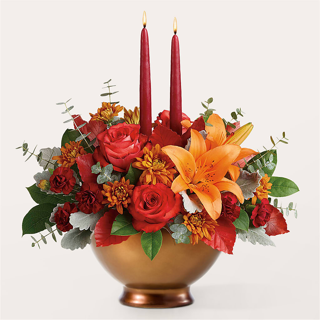 Fruits of Fall Centerpiece – KATHY'S FLOWERS, Adair OK