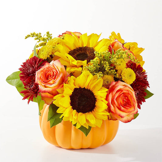 Golden Gourd Pumpkin Bouquet – KATHY'S FLOWERS, Adair OK