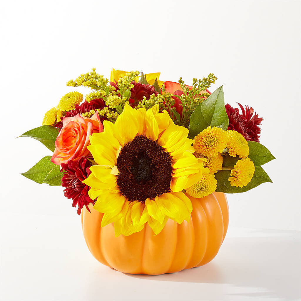 Golden Gourd Pumpkin Bouquet – KATHY'S FLOWERS, Adair OK