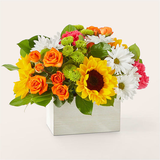 Sun-drenched Blooms Box Bouquet – KATHY'S FLOWERS, Adair OK