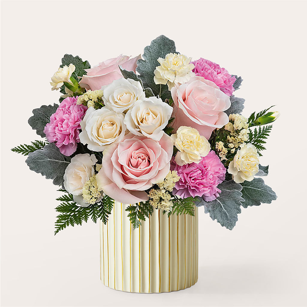 Blissful Moments Bouquet with Ivory Vase – KATHY'S FLOWERS, Adair OK