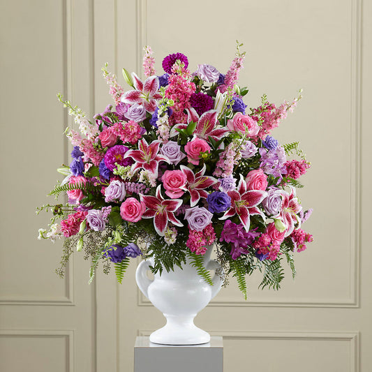 Peaceful Tribute Arrangement – KATHY'S FLOWERS, Adair OK