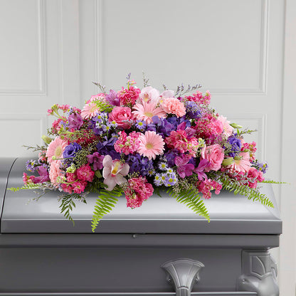 Glorious Garden Casket Spray – KATHY'S FLOWERS, Adair OK