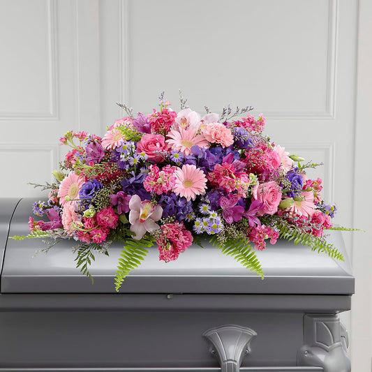 Glorious Garden Casket Spray – KATHY'S FLOWERS, Adair OK