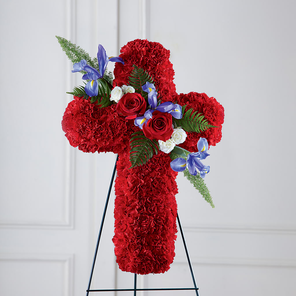 Faithful Hero Floral Cross – KATHY'S FLOWERS, Adair OK