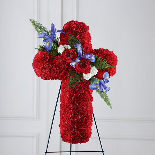 Faithful Hero Floral Cross – KATHY'S FLOWERS, Adair OK