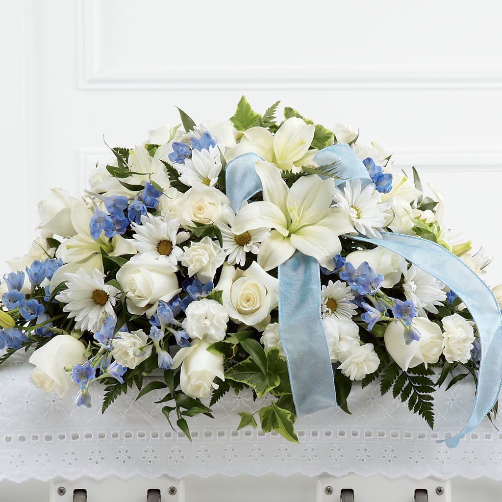 Tender Treasure Casket Spray – KATHY'S FLOWERS, Adair OK
