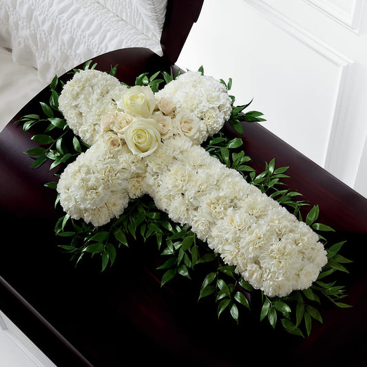 Peaceful Memories Casket Spray (Standard) – KATHY'S FLOWERS, Adair OK