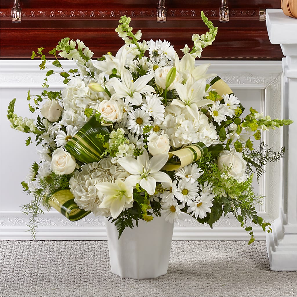 Thoughts of Tranquility Floor Basket – KATHY'S FLOWERS, Adair OK