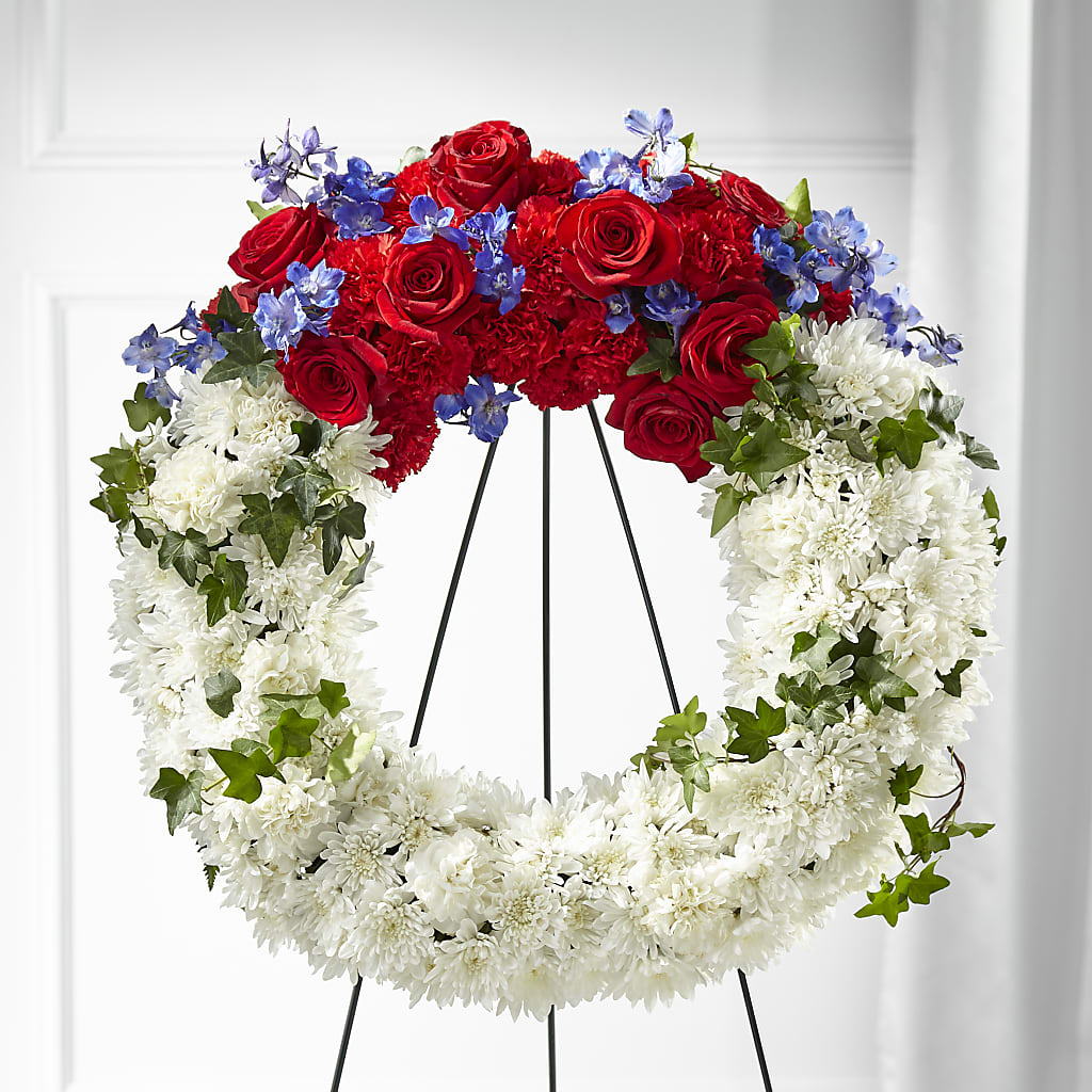 Patriotic Passion Wreath – KATHY'S FLOWERS, Adair OK