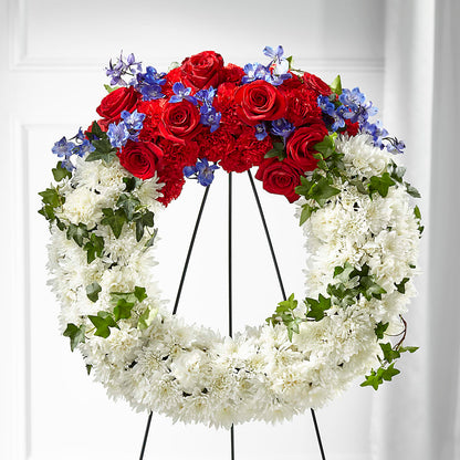 Patriotic Passion Wreath – KATHY'S FLOWERS, Adair OK
