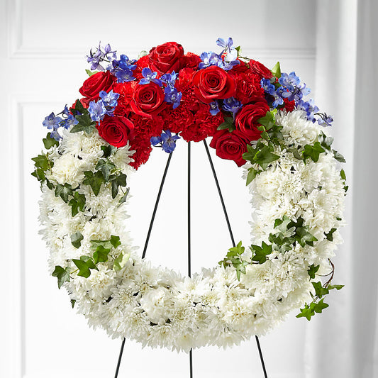 Patriotic Passion Wreath – KATHY'S FLOWERS, Adair OK