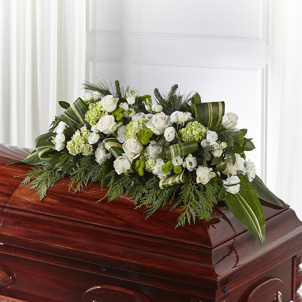 Hopeful Gesture Casket Spray – KATHY'S FLOWERS, Adair OK
