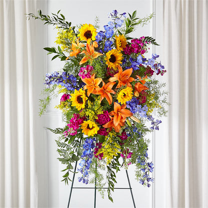 Sunlit Memories Standing Spray (Standard) – KATHY'S FLOWERS, Adair OK