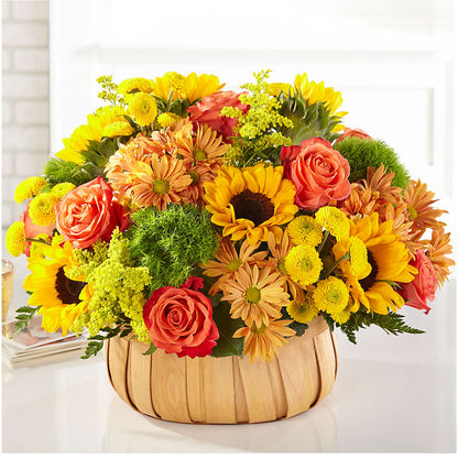 Harvest Sunflower Basket – KATHY'S FLOWERS, Adair OK