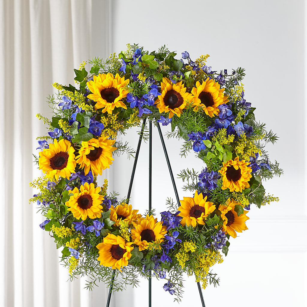 Bright Rays Wreath – KATHY'S FLOWERS, Adair OK