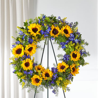 Bright Rays Wreath – KATHY'S FLOWERS, Adair OK