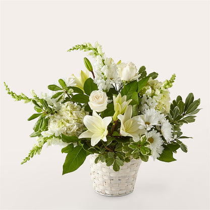 Ivory Elegance Floral Basket – KATHY'S FLOWERS, Adair OK