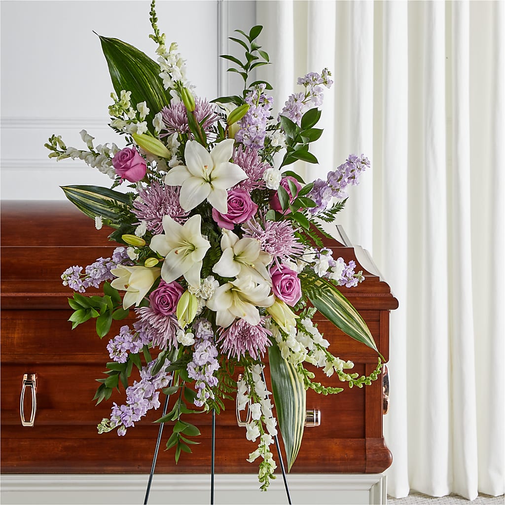 Grateful Hearts Standing Spray – KATHY'S FLOWERS, Adair OK
