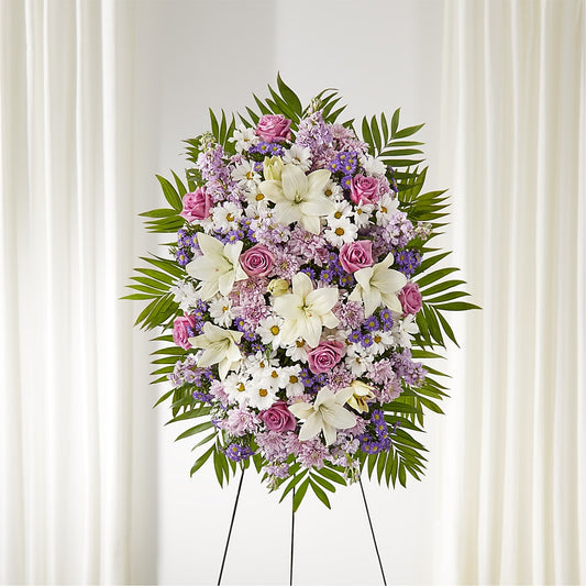 Surrounded by Love Standing Spray – KATHY'S FLOWERS, Adair OK