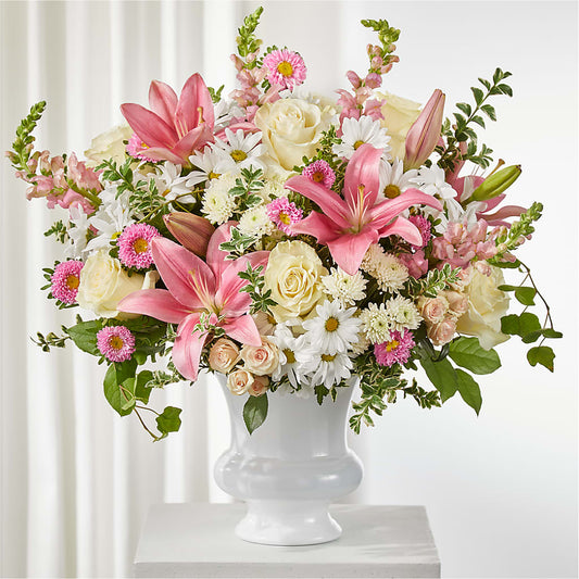 Empathetic Blooms Urn Arrangement – KATHY'S FLOWERS, Adair OK