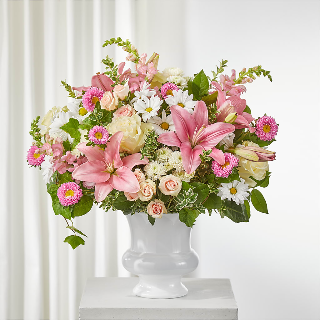 Empathetic Blooms Urn Arrangement – KATHY'S FLOWERS, Adair OK