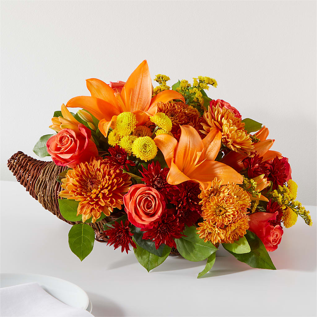 Bouquet of Blessings Cornucopia – KATHY'S FLOWERS, Adair OK