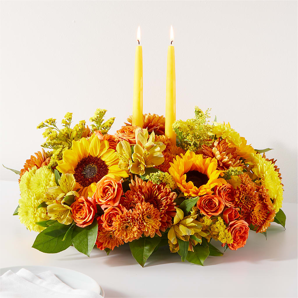 Autumn Harmony Centerpiece – KATHY'S FLOWERS, Adair OK
