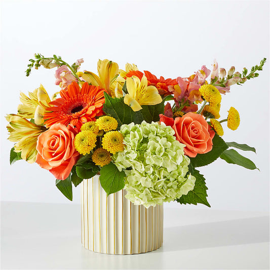 Autumn Sunshine Bouquet with Ivory Vase – KATHY'S FLOWERS, Adair OK
