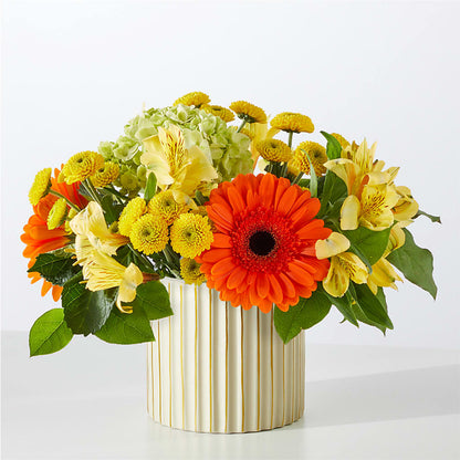 Autumn Sunshine Bouquet with Ivory Vase – KATHY'S FLOWERS, Adair OK