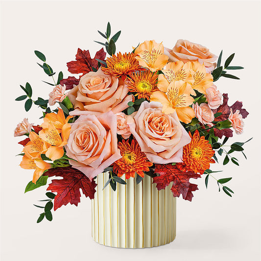 Spiced Latte Bouquet with Ivory Vase – KATHY'S FLOWERS, Adair OK