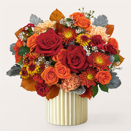 Merlot Bouquet with Ivory Vase – KATHY'S FLOWERS, Adair OK