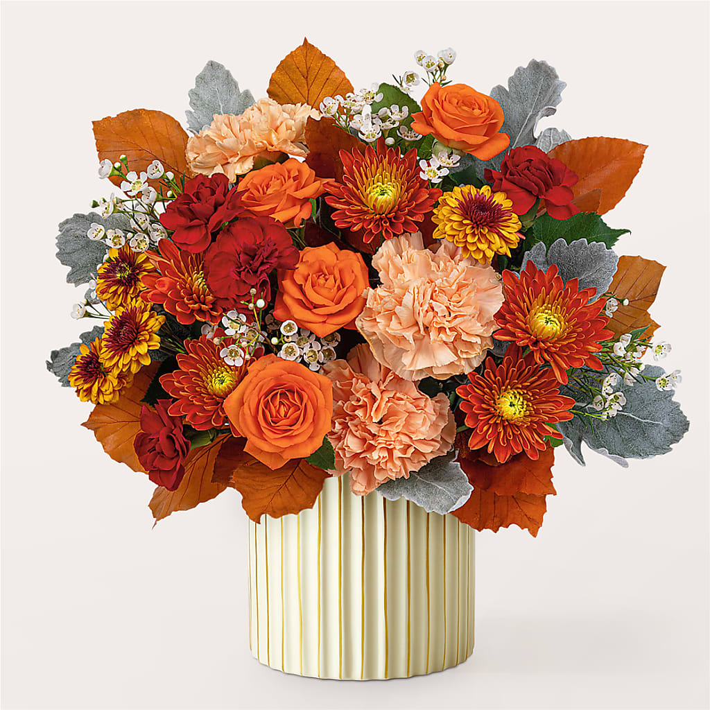 Merlot Bouquet with Ivory Vase – KATHY'S FLOWERS, Adair OK