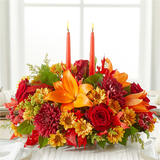 Autumn's Embrace Centerpiece – KATHY'S FLOWERS, Adair OK