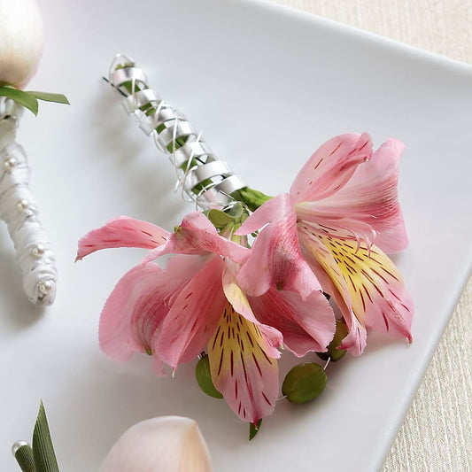 Pink Peruvian Lily Boutonniere – KATHY'S FLOWERS, Adair OK